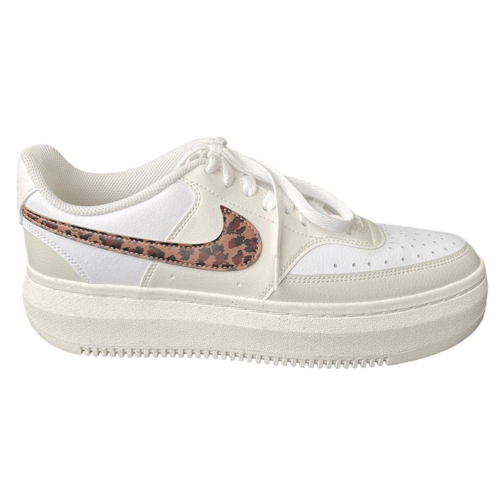 Nike leather court vision animal print  women size 11 platform sneaker‎ EUC